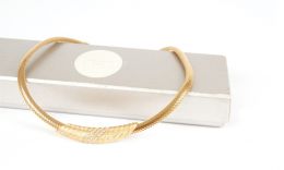 Gold plated Christian Dior necklace with silver box