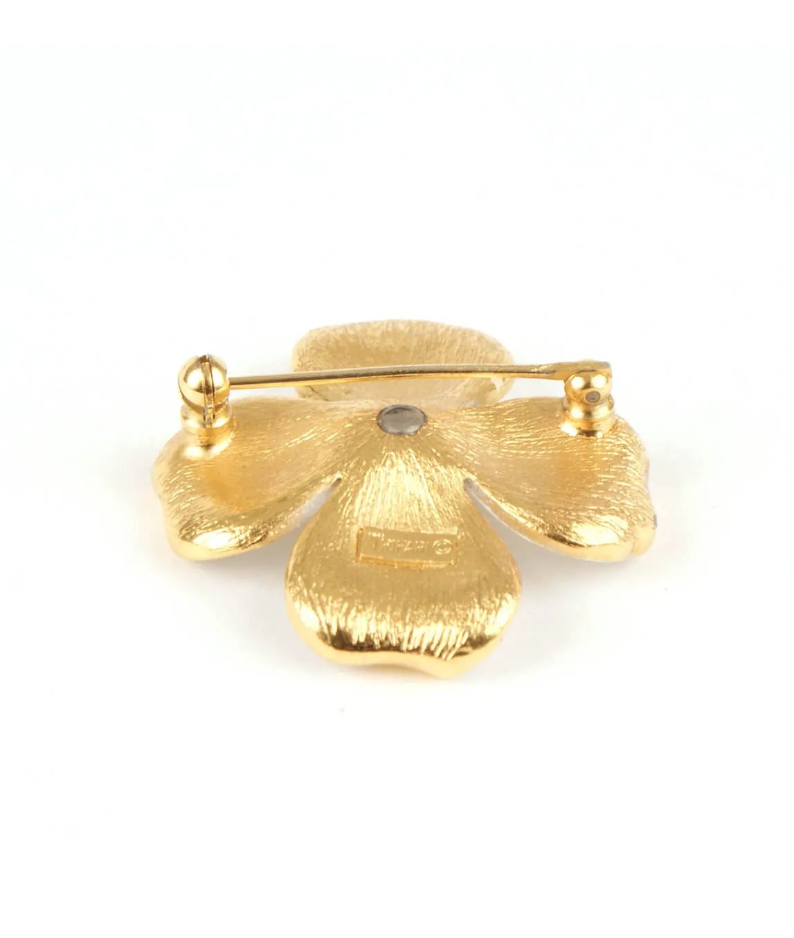 Trifari dogwood brooch reverse