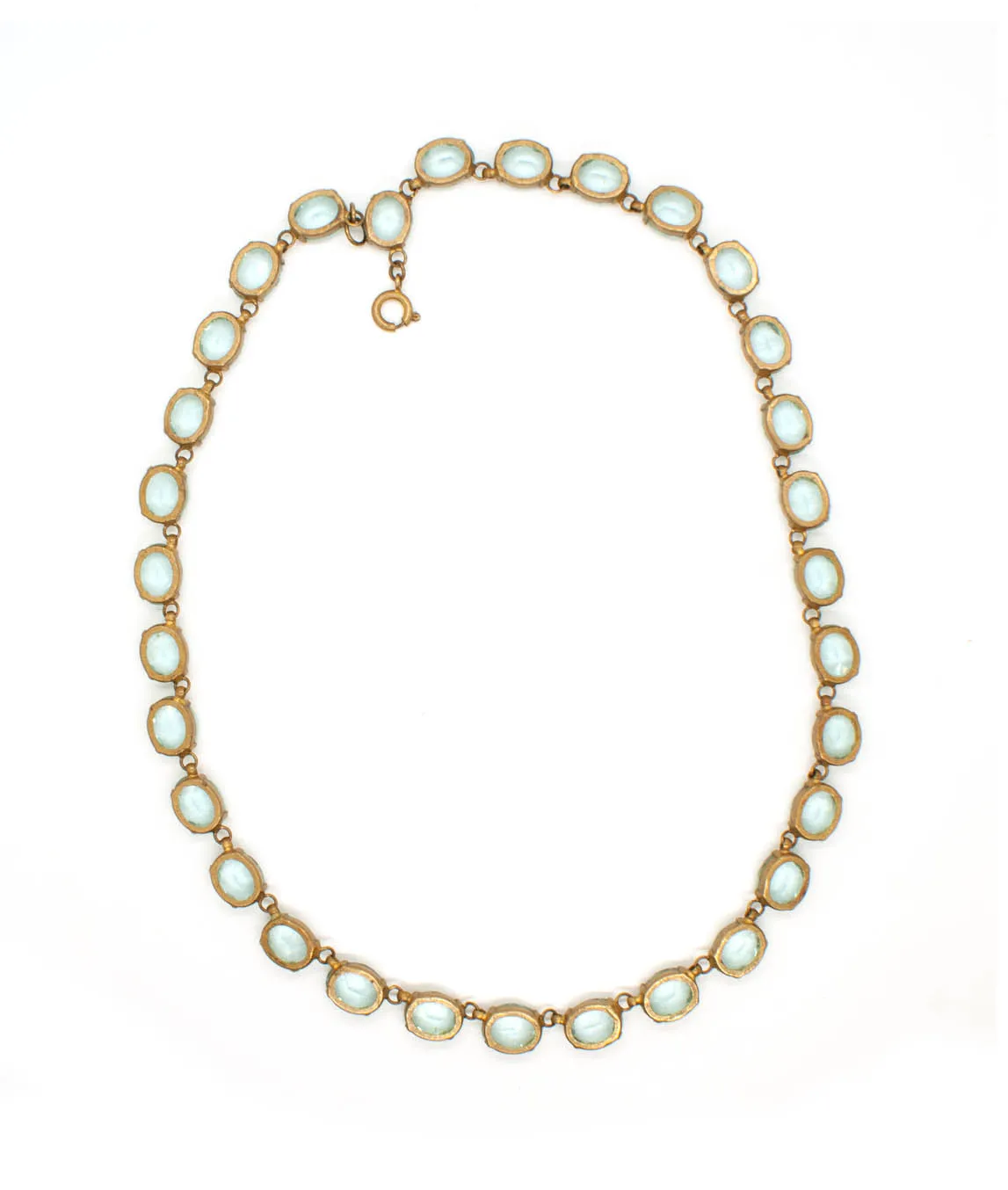 Open back settings of Czech glass necklace