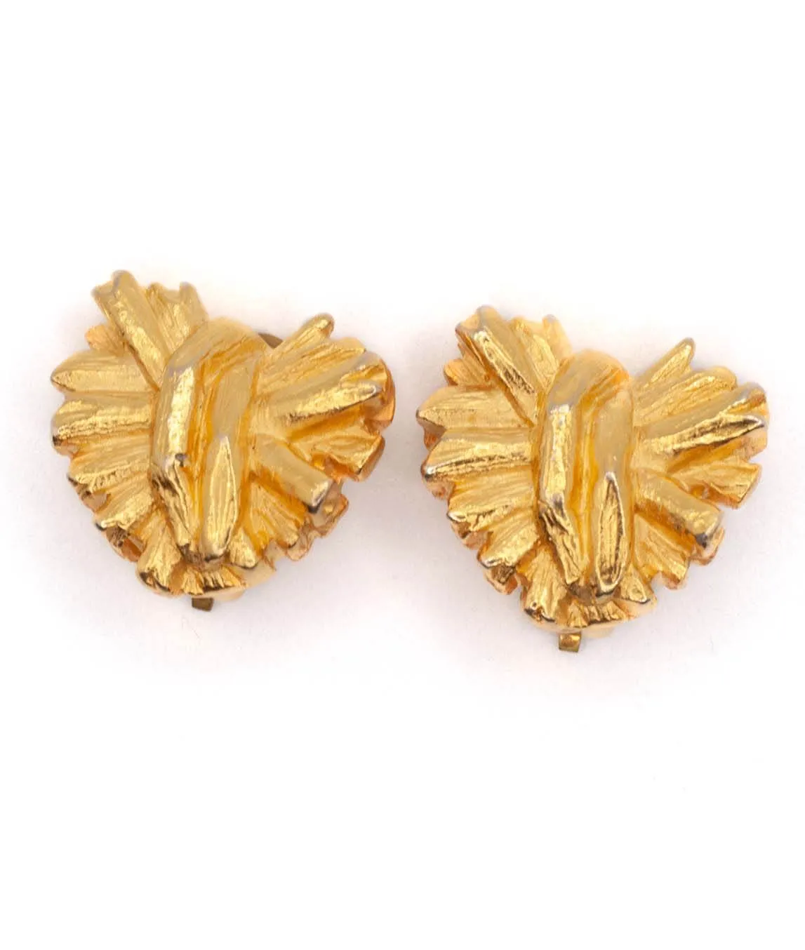 Vintage textured heart earrings by Christian Lacroix