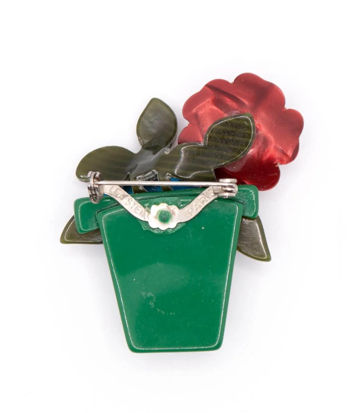 Vintage Léa Stein Flower Pot Brooch reverse
