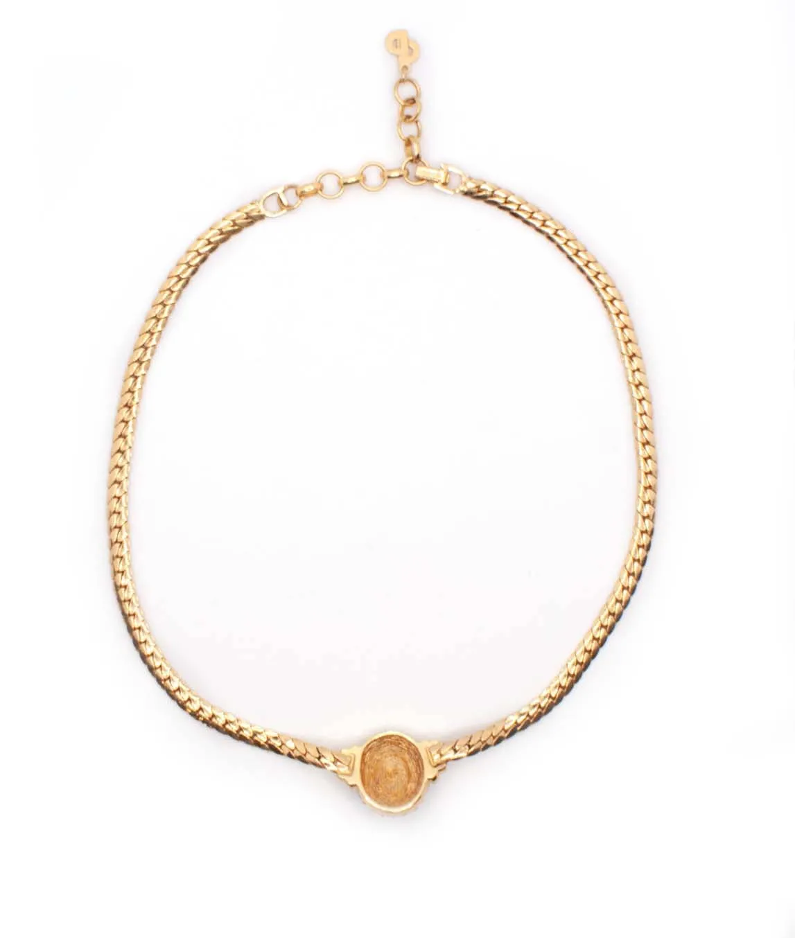 Christian Dior vintage flat chain with extension chain back