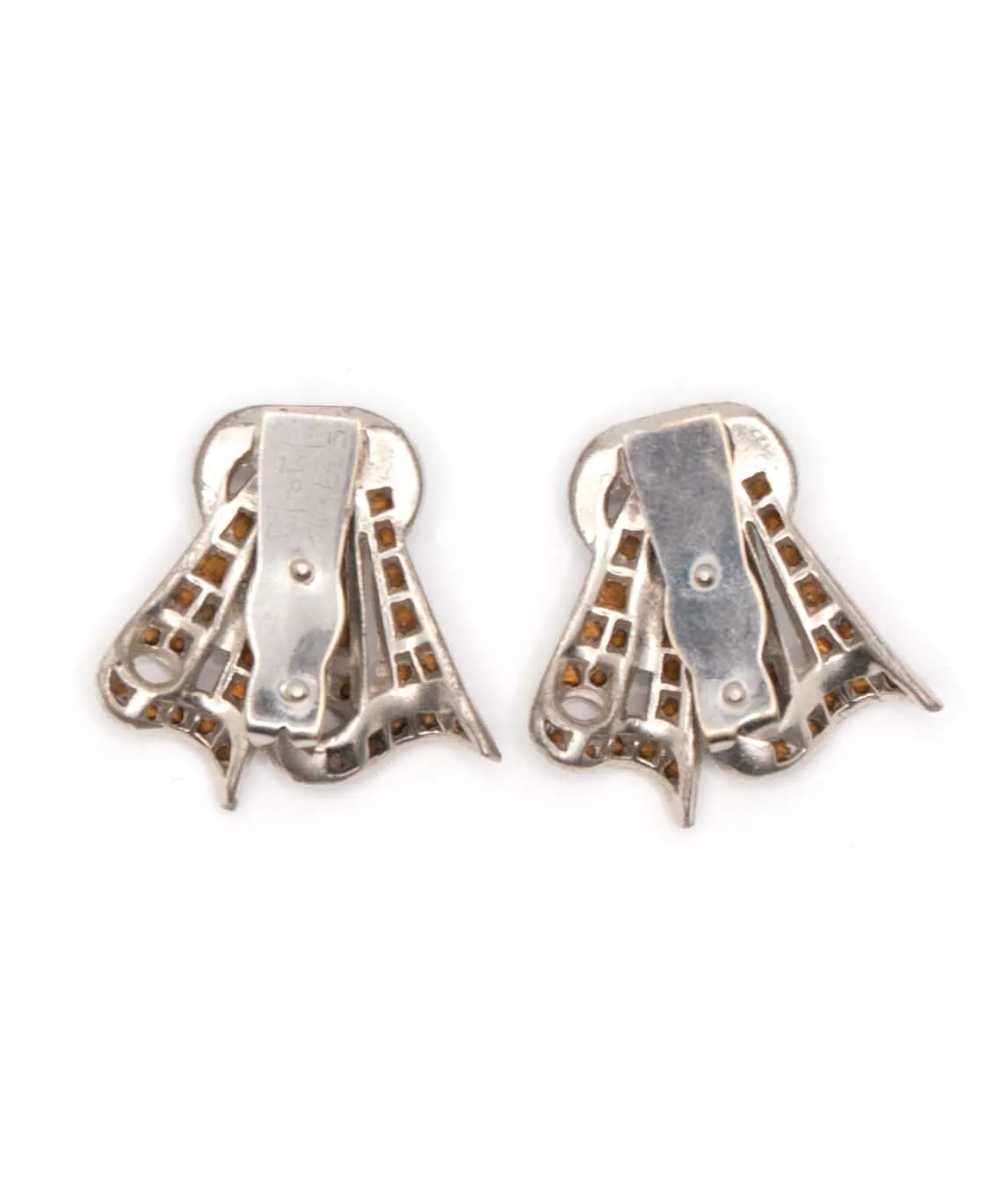 Back of Two Art Deco dress clips