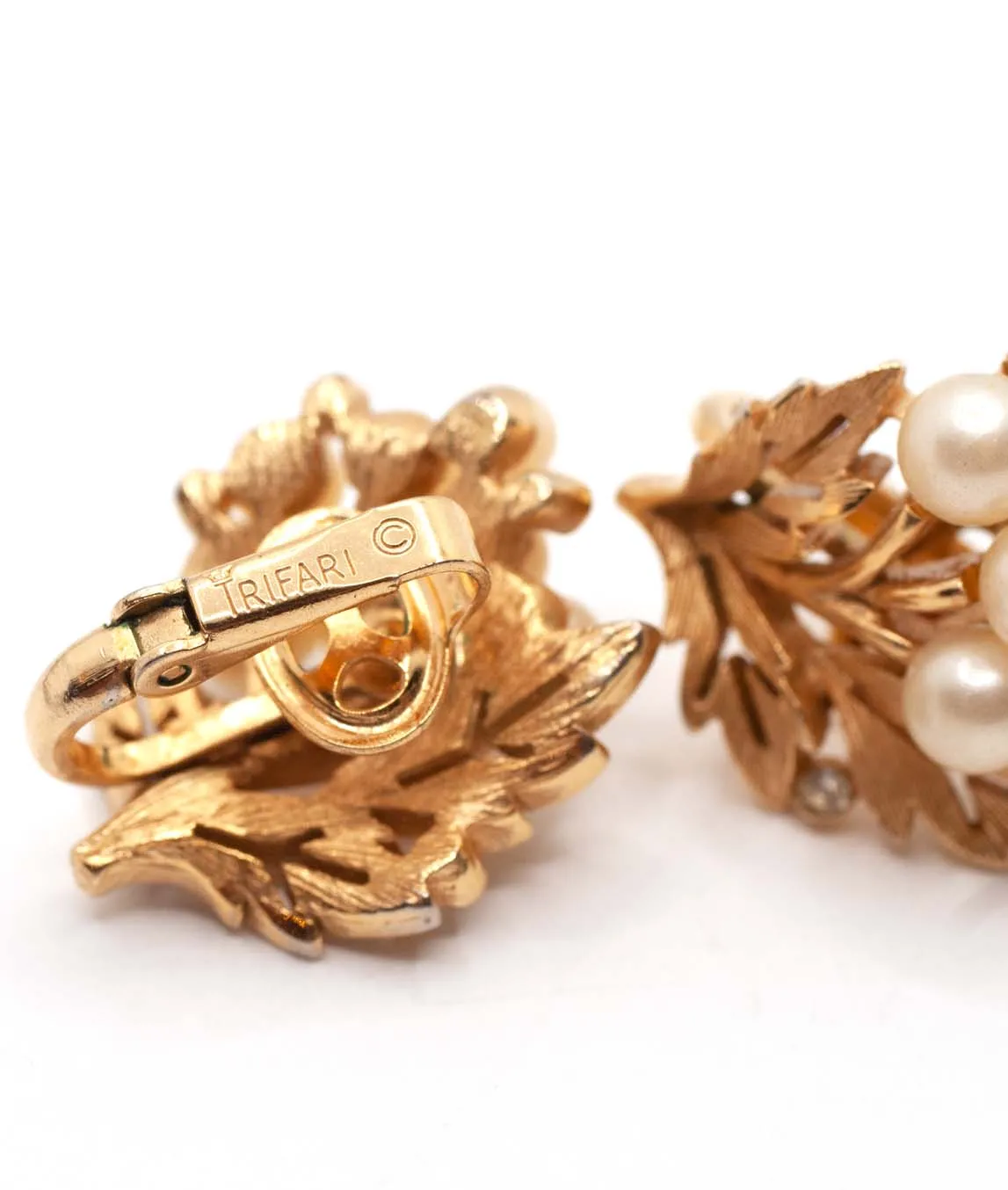 Crown Trifari stamp on an earring