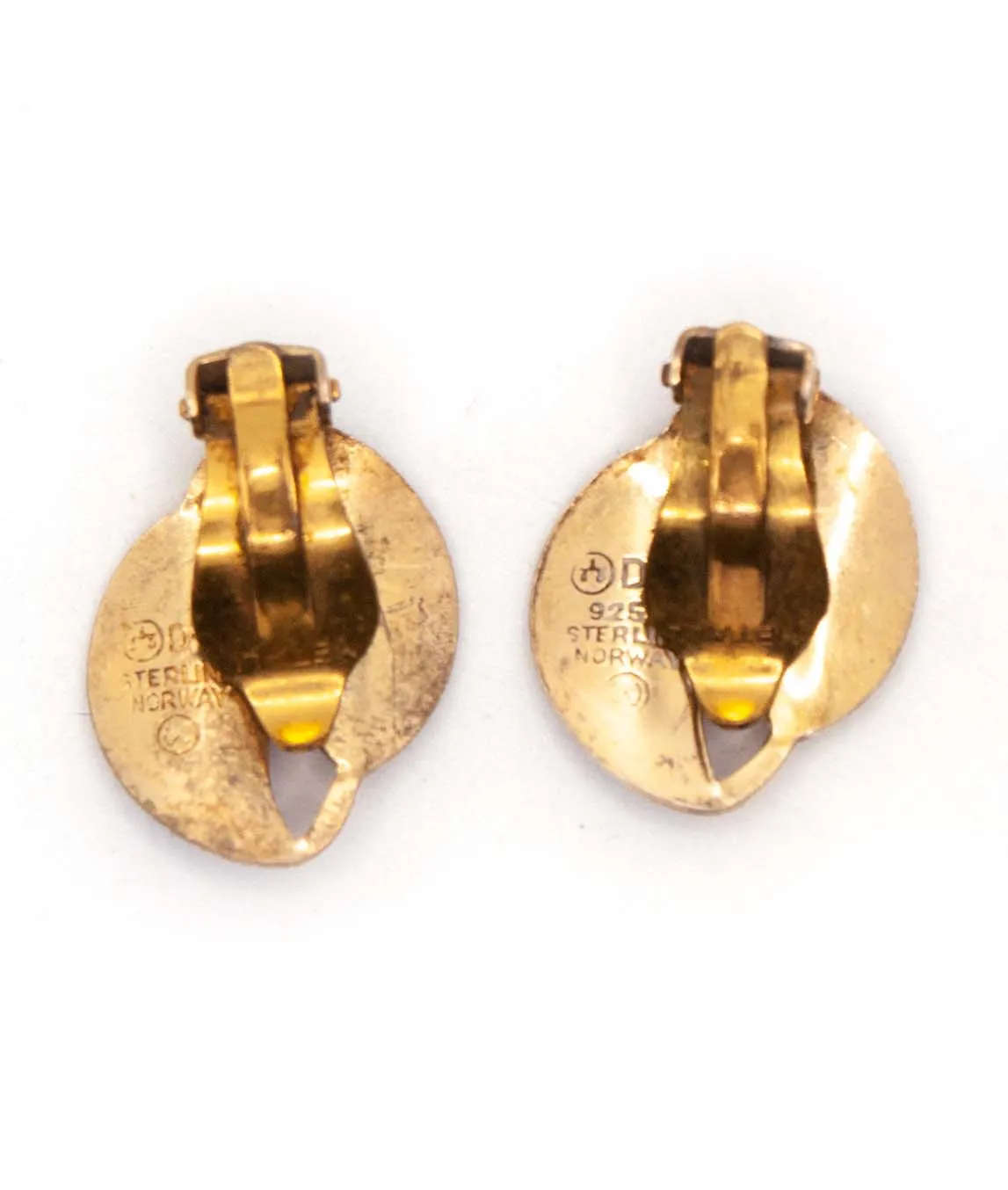 Back of David Andersen clip earrings