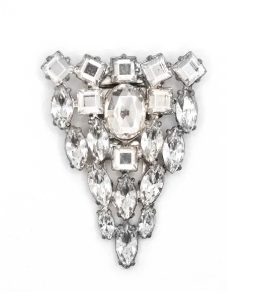 Large Midcentury Shield-shaped Dress Clip