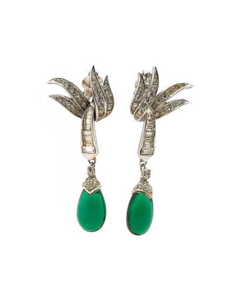 Vintage Boucher Green Drop Earrings