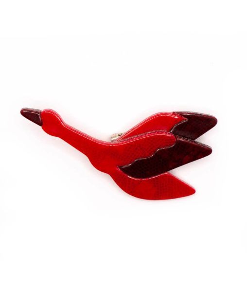 Vintage Early Léa Stein Red Goose Brooch